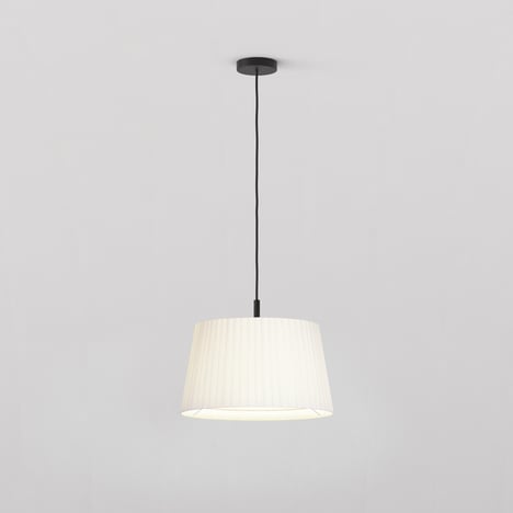 Tapered Round 400 Pleated Pendant (4005229) in Matt Black - Product Image 1