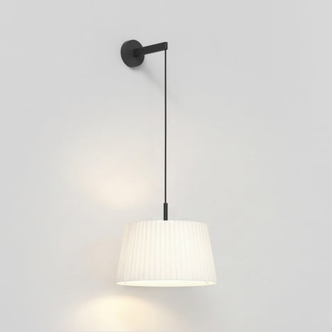 Tapered Round 400 Pleated Pendant (4005271) in Matt Black - Product Image 1