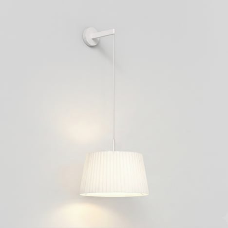 Tapered Round 400 Pleated Pendant (4005369) in Matt White - Product Image 1