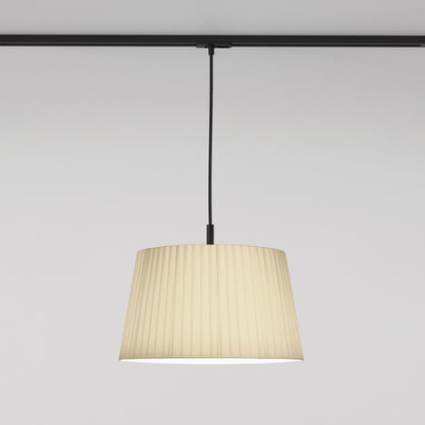 Tapered Round 400 Pleated Pendant (4005258) in Matt Black - Product Image 1