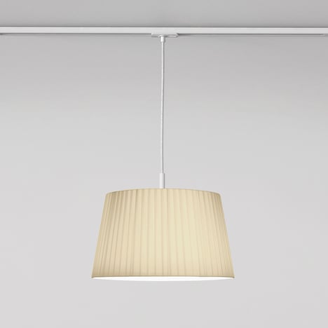 Tapered Round 400 Pleated Pendant (4005354) in Matt White - Product Image 1