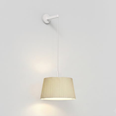 Tapered Round 400 Pleated Pendant (4005370) in Matt White - Product Image 1