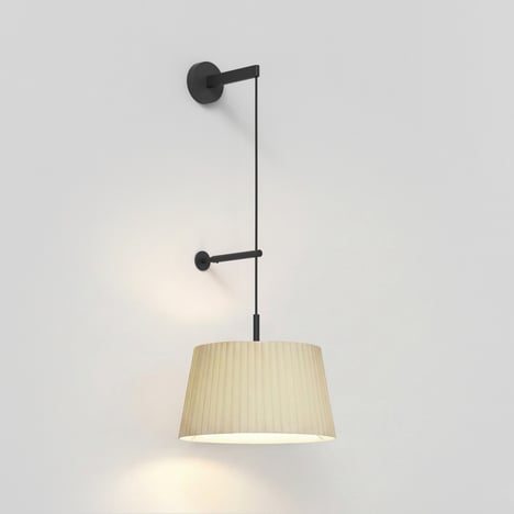 Tapered Round 400 Pleated Pendant (4005660) in Matt Black - Product Image 1