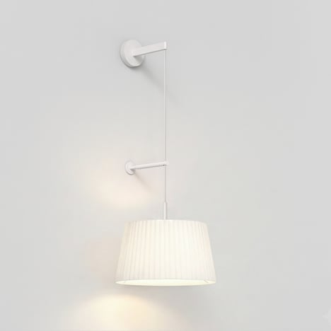 Tapered Round 400 Pleated Pendant (4005693) in Matt White - Product Image 1