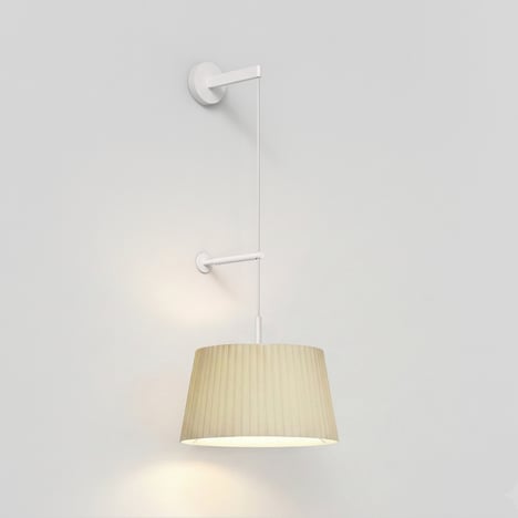 Tapered Round 400 Pleated Pendant (4005694) in Matt White - Product Image 1