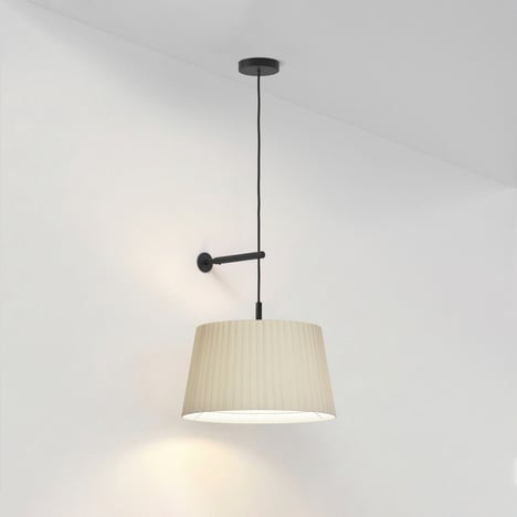 Tapered Round 400 Pleated Pendant (4005092) in Matt Black - Product Image 1