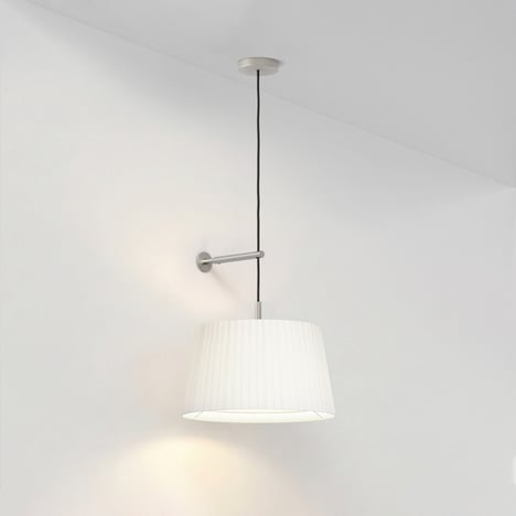 Tapered Round 400 Pleated Pendant (4005126) in Matt Nickel - Product Image 1