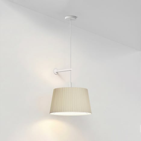 Tapered Round 400 Pleated Pendant (4005161) in Matt White - Product Image 1