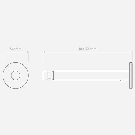 Pendant Wall Arm (6029012) in Bronze - Technical Drawing