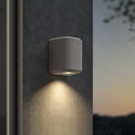 Brixham Wall Single (1513002) in Grey Concrete - Insitu Image 2