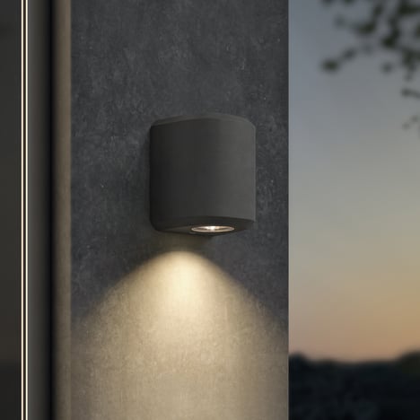 Brixham Wall Single (1513010) in Charcoal Concrete - Insitu Image 2
