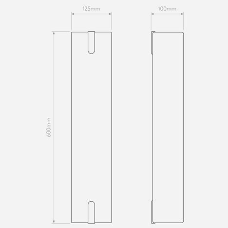 Elba Wall 600 Shade (5042016) in White Fabric - Technical Drawing