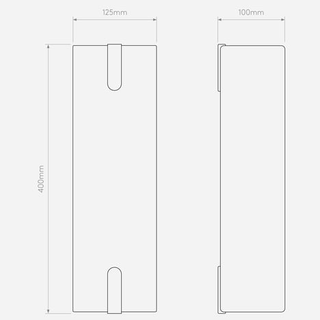 Elba Wall 600 Shade (5042017) in Putty Fabric - Technical Drawing