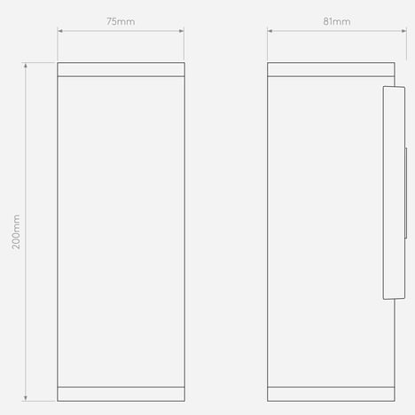 Ava 200 Coastal (1428002) in Brushed Stainless Steel - Technical Drawing