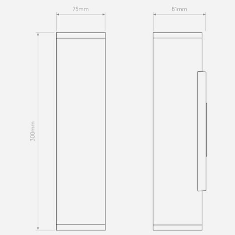 Ava 300 (1428021) in PVD Brushed Brass - Technical Drawing