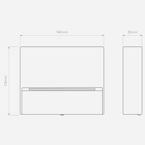 Mori 140 (1466005) in Textured Black - Technical Drawing