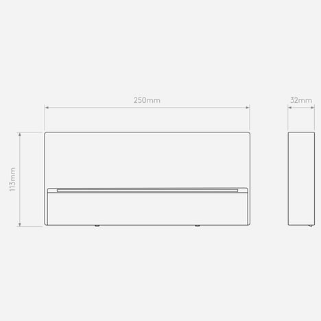 Mori 250 (1466006) in Textured Black - Technical Drawing