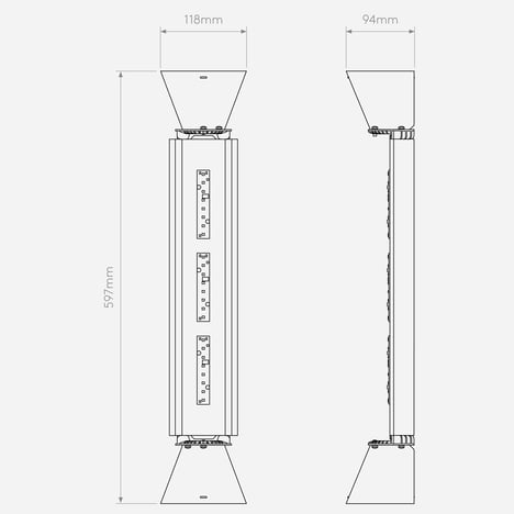 Wall Base 440 LED Phase (1367004) in Matt White - Technical Drawing