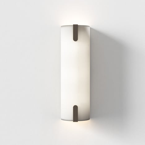 Elba + Wall Base 300 LED Phase (1367005) in Matt White with Elba Wall 400 Shade (5042014) in White Fabric