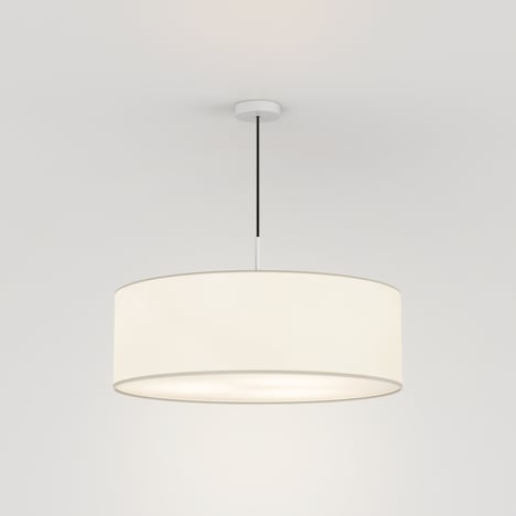 Cambria Pendant (1421012) en Blanc Mat avec Cambria 600 Shade (5038002) en Tissu Blanc