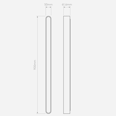 Atticus 900 2700K (1440031) in Matt Black - Technical Drawing