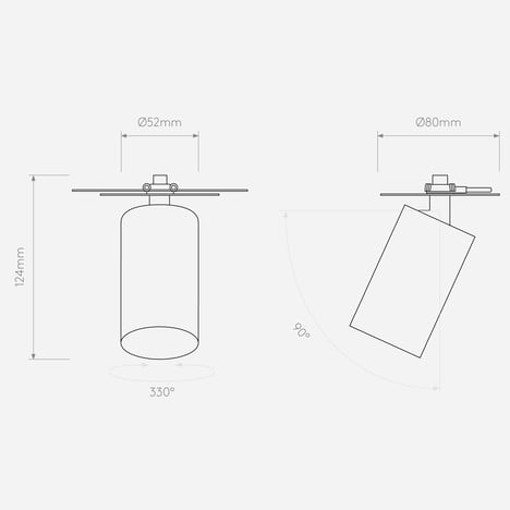 Can 50 Recessed 2700K (1396051) in Matt White - Technical Drawing