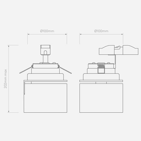 Lynx Recess 2700K (1403012) in Matt White - Technical Drawing