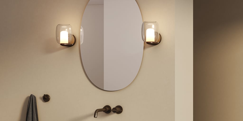 Astro Aquina Wall lights (Matt Black) - besides bathroom mirror