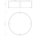 Elba Round 450 Shade (5042021) in Putty Fabric - Technical Drawing Thumbnail