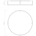 Elba Round 800 Shade (5042028) in White Fabric - Technical Drawing Thumbnail