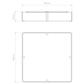 Elba Square 700 Shade (5042026) in White Fabric - Technical Drawing Thumbnail