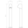 Mast Bollard 700 (1317025) in Textured Black - Technical Drawing Thumbnail