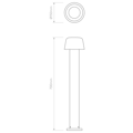Nomad Bollard 700 (1484013) in Textured Black - Technical Drawing Thumbnail