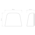 Nomad Wall 115 (1484017) in Textured Black - Technical Drawing Thumbnail