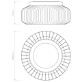 Toro Ceiling 385 (1461004) in Clear Glass - Technical Drawing Thumbnail