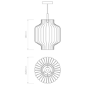 Toro Pendant (1461003) in Clear Glass - Technical Drawing Thumbnail