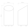 Cut (1412001) in Matt White - Technical Drawing Thumbnail