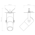 Stage Recessed (1491001) in Matt Black - Technical Drawing Thumbnail