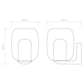 Aquina Wall (1450019) in Matt Brushed Brass - Technical Drawing Thumbnail