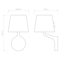 Millie (1454006) in Antique Brass - Technical Drawing Thumbnail