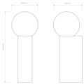 Ortona Single (1459012) in Matt Brushed Brass - Technical Drawing Thumbnail