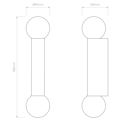 Ortona Twin (1459013) in Matt Brushed Brass - Technical Drawing Thumbnail