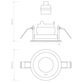 Pinhole Slimline Round Adjustable Fire-Rated (1434003) in Matt White - Technical Drawing Thumbnail