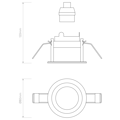 Pinhole Slimline Round Fixed Fire-Rated IP65 (1434001) in Matt White - Technical Drawing Thumbnail