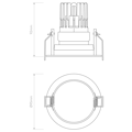 Pinhole Pro Round Adjustable (4004594) in Matt White - Technical Drawing Thumbnail