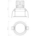 Pinhole Pro Round Fixed IP65 (4001462) in Blanco Mate - Technical Drawing Thumbnail