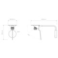 Mitsu Swing Arm (1394046) in Matt Black - Technical Drawing Thumbnail