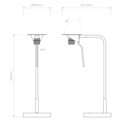 Mitsu Table (1394018) in Nero Opaco - Technical Drawing Thumbnail