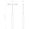 Can 30 Pendant 48V Track DALI (1396044) in Matt Black - Technical Drawing Thumbnail