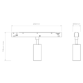 Can 30 Spot 48V Track DALI (1396047) in Matt White - Technical Drawing Thumbnail